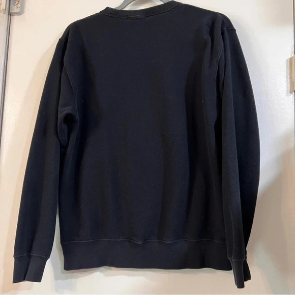 Rustic Charm Japanese Crew Neck Sweater Black Novelty Print Sushi Funny Food Cat - Picture 2 of 8